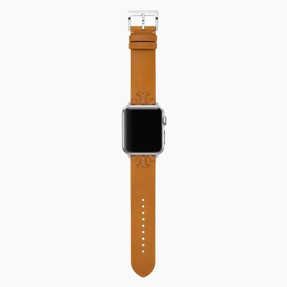 NWT! New! Tory Burch Apple Watch Band 38-45mm -Mcgraw Leather -Tan